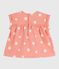 Kurzärmelige Baby-Bluse aus Baumwolle mit Sonnenmuster orange ABRICOT/ MARSHMALLOW