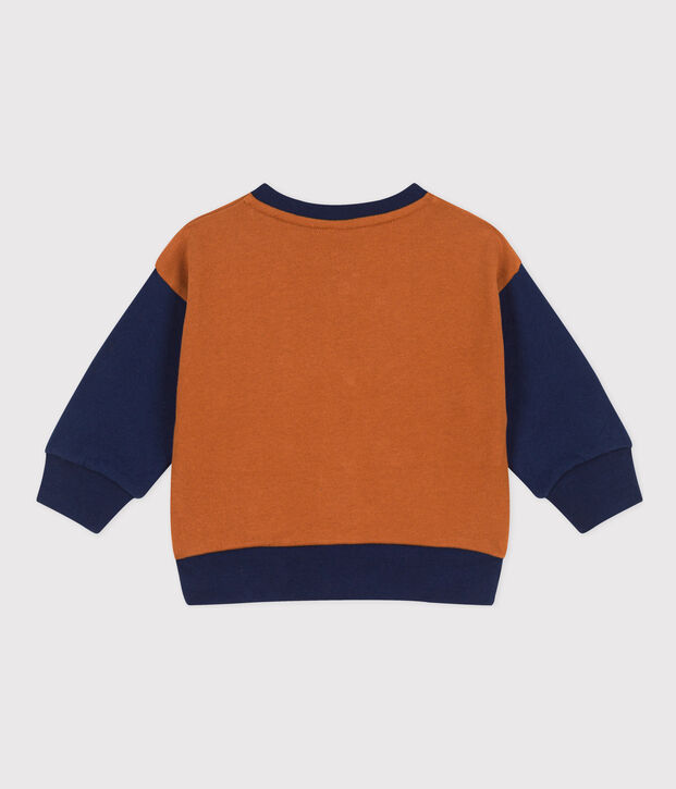 Baby-Teddy aus Molton braun/blau