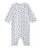 Baby-Jungen-Strampler ohne Fuß aus gedoppeltem Jersey weiss ECUME/weiss MULTICO