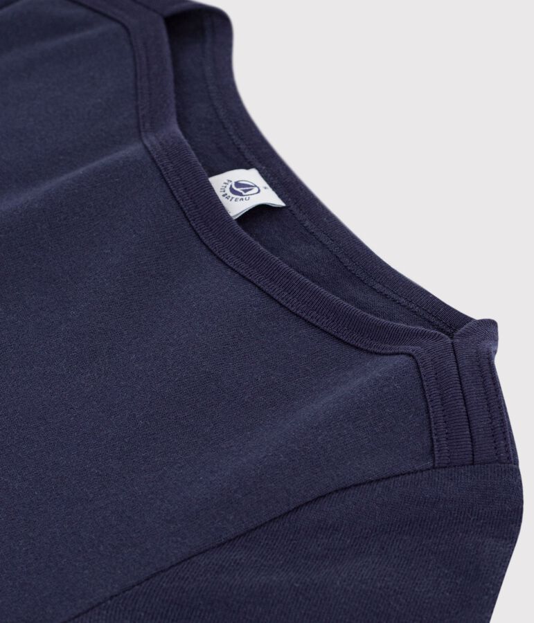 Langes Damen-Kleid aus Baumwolle blau