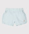 Baby-Shorts für Mädchen aus Seersucker weiss MARSHMALLOW/blau ACIER