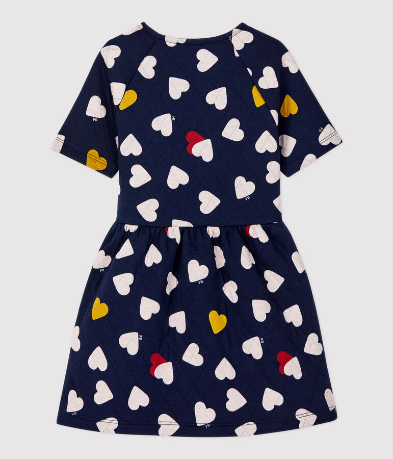 Kurz&auml;rmeliges Kinder-Kleid aus Doppeljersey f&uuml;r M&auml;dchen blau/vielfarbig