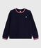 Damen-Sweatshirt aus einfarbiger Baumwolle blau SMOKING