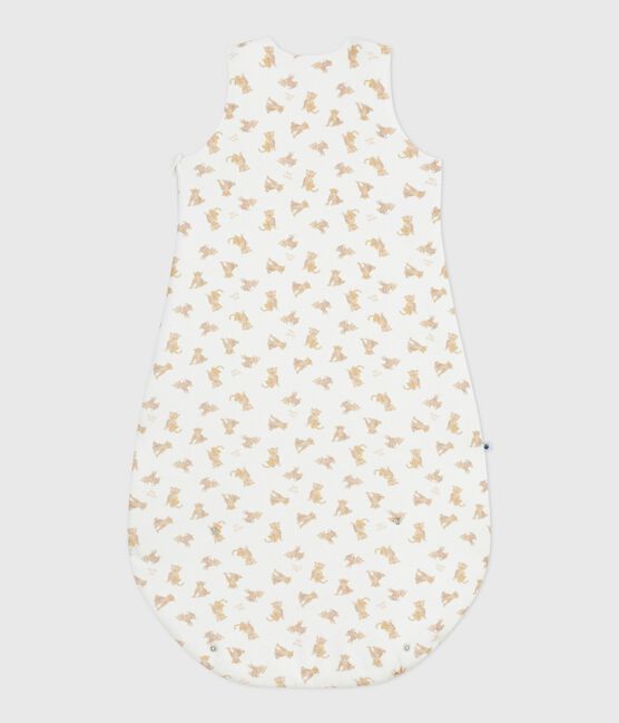 Babyschlafsack aus Nicki mit Leoparden-Motiv TOG-Wert 3 weiss MARSHMALLOW/weiss MULTICO