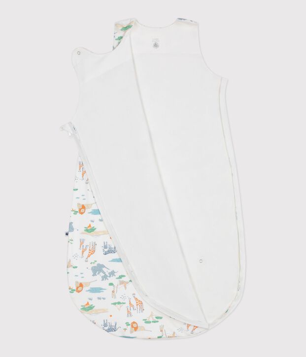 Babyschlafsack aus bedruckter Baumwolle TOG-Wert 0,5 weiss/vielfarbig