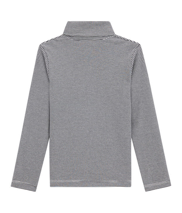 Kinder Unterziehpullover mit Rollkragen blau/weiss