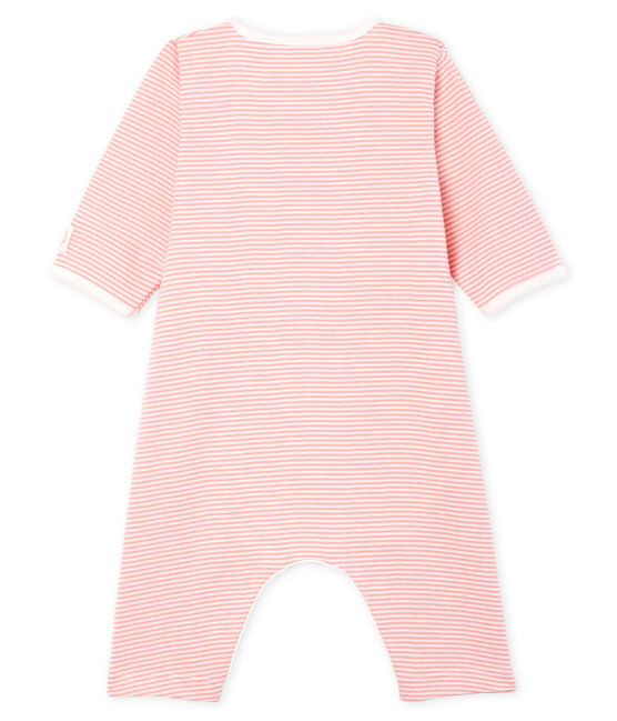 Bodyjama ohne Füße aus Rippstrick für Mädchen rosa CHARME/weiss MARSHMALLOW