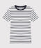 T-Shirt L’ICONIQUE aus Baumwolle mit rundem Ausschnitt für Damen weiss MARSHMALLOW/blau SMOKING