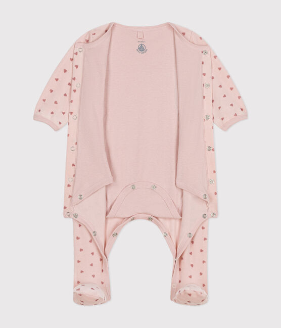 Bodyjama aus Nicki mit kleinen Herzen für Babys rosa SALINE/ ROSEWOOD