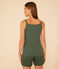 Kurzer Pyjama und unifarbenes Tanktop aus Baumwolle Damen grün CROCO
