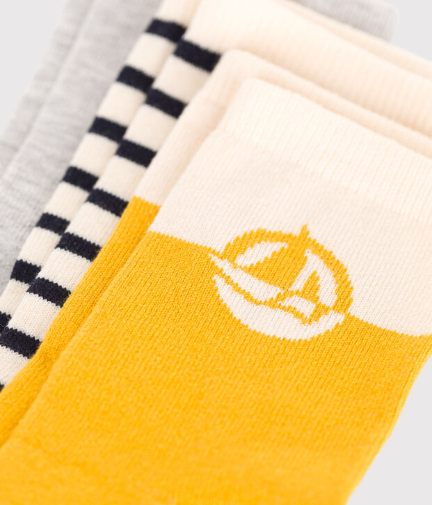 3 Paar Baumwollsocken mit Logo f&uuml;r Kinder vielfarbig