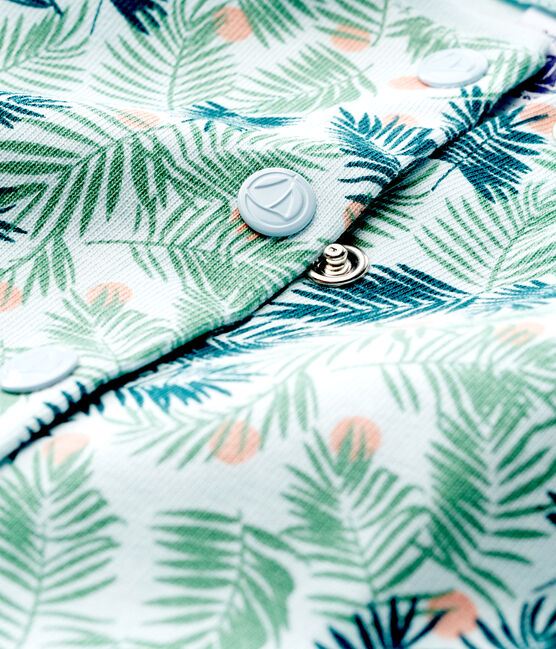 Gemusterter baby-strick-cardigan mädchen blau BOCAL/weiss MULTICO