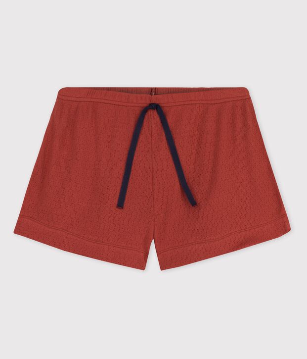Damenshorts aus Ajour-Baumwolle braun