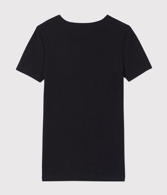Kurzärmliges T-Shirt mit V-Ausschnitt schwarz NOIR