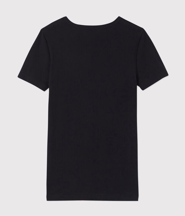 Kurz&auml;rmliges T-Shirt mit V-Ausschnitt schwarz
