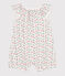 Baby-Kurzoverall aus Baumwolle mit Blumenmotiv weiss MARSHMALLOW/weiss MULTICO