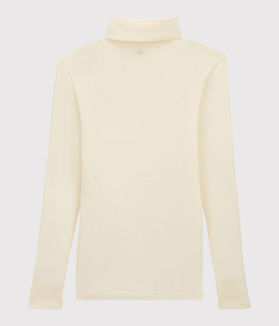 Unterziehpullover aus Wolle und Baumwolle für Damen weiss MARSHMALLOW