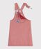 Kinder-Latzkleid aus Baumwolle mit Streifen rosa/rosa