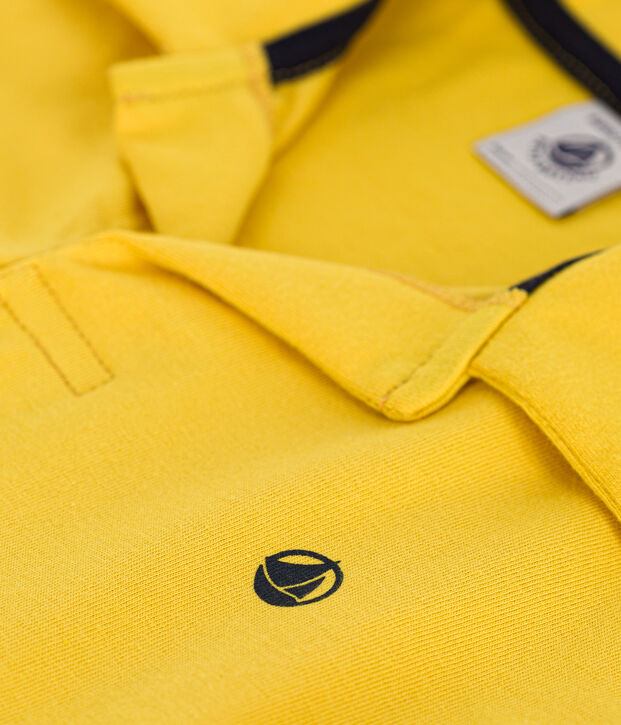 Kurz&auml;rmeliges Jungen-Poloshirt aus Baumwolle gelb