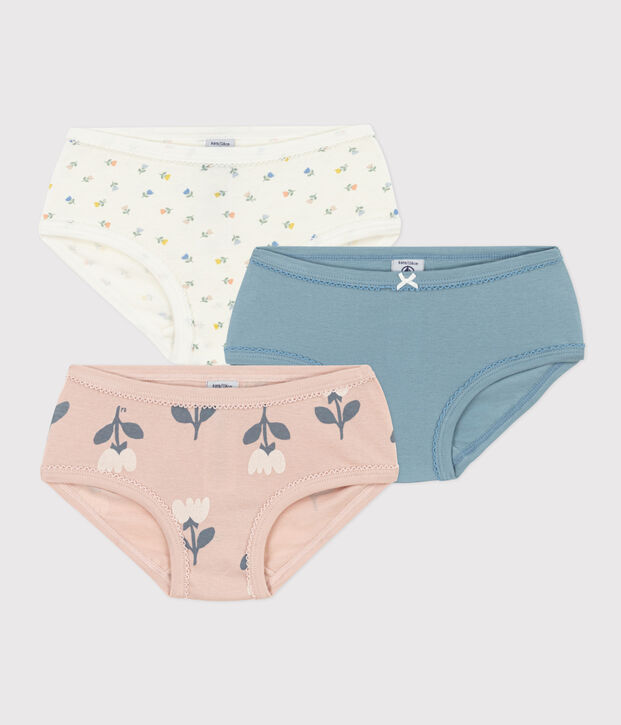 3er-Set Slips aus Baumwolle mit Tulpenmotiv f&uuml;r M&auml;dchen vielfarbig