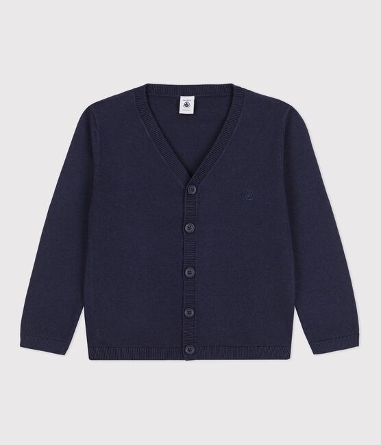 Kinder-Cardigan aus Wolle und Baumwolle für Jungen blau SMOKING