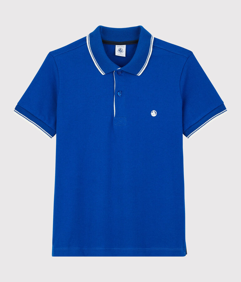 Kurz&auml;rmeliges Kinder-Poloshirt aus Jersey f&uuml;r Jungen blau
