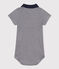 Kurzärmeliger Baby-Body aus gestreifter Baumwolle mit Polokragen blau SMOKING/weiss MARSHMALLOW