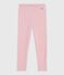 Kinder-Leggings aus einfarbiger Wolle und Baumwolle rosa JOLI