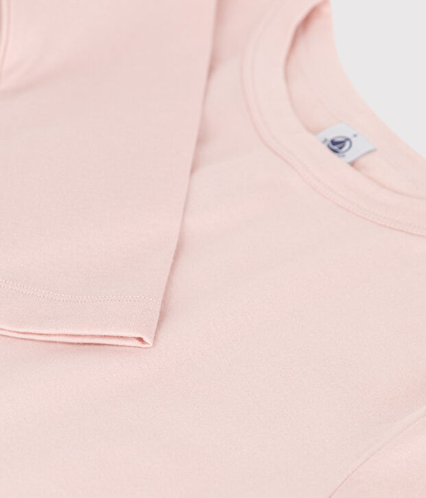 Warmes Damen-T-Shirt L&rsquo;ICONIQUE aus Baumwolle mit Rundhalsausschnitt rosa