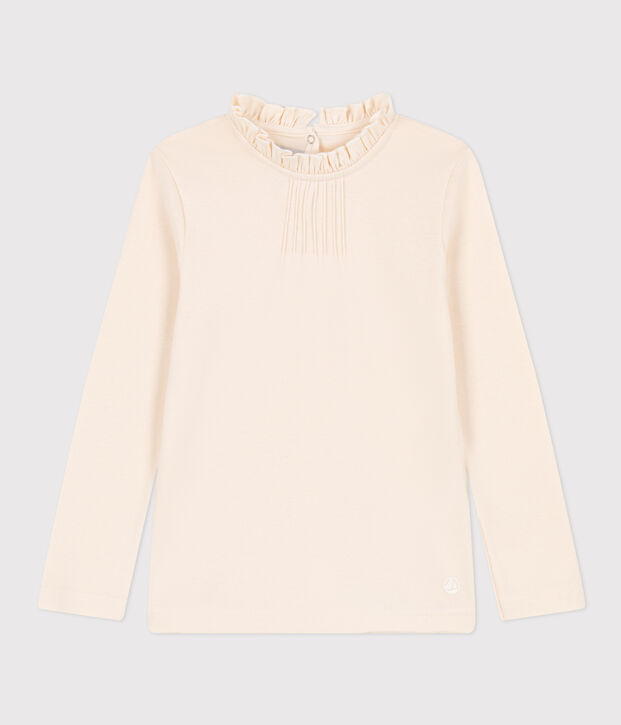 Lang&auml;rmeliges Kinder-T-Shirt aus Baumwolle f&uuml;r M&auml;dchen naturfarben