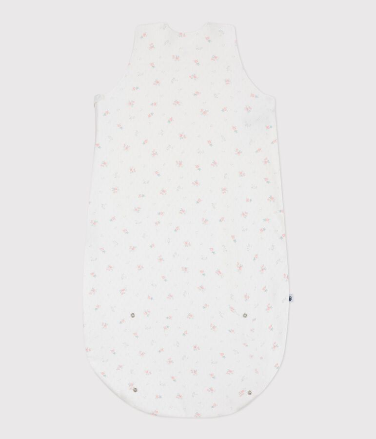 Babyschlafsack aus Baumwolle mit Blumenmotiv TOG-Wert 0,5 weiss/vielfarbig