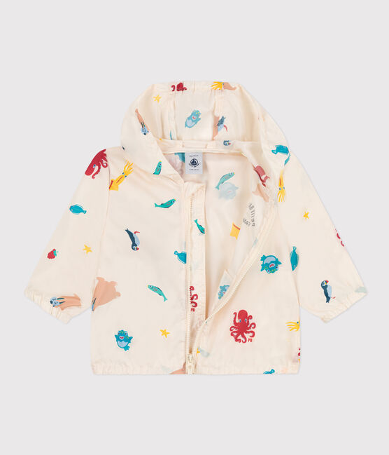 Baby-Windjacke aus recyceltem Polyester mit UV-Schutz weiss AVALANCHE/ MULTICO