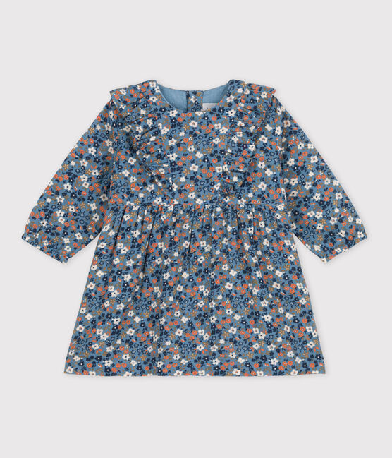 Bedrucktes langärmeliges Babykleid aus Baumwollgaze ROVER/ MULTICO