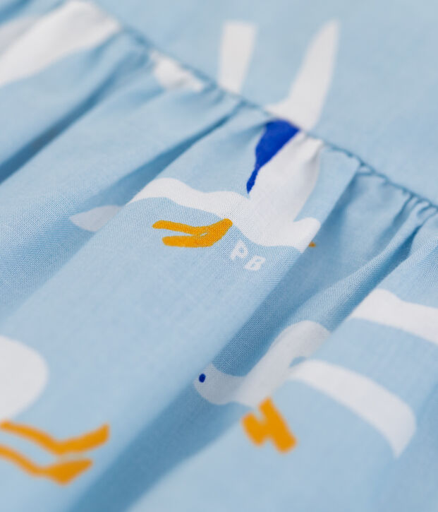 Kurz&auml;rmelige Baby-Bluse aus Popeline f&uuml;r M&auml;dchen blau/vielfarbig