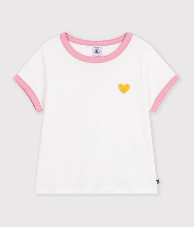 Kurz&auml;rmeliges einfarbiges Kinder T-Shirt weiss