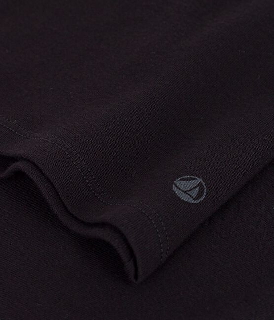 Kurzärmeliges Damen-T-Shirt L'ICONIQUE aus einfarbigem Rippstrick schwarz BLACK