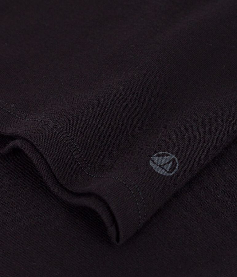 Kurz&auml;rmeliges Damen-T-Shirt L'ICONIQUE aus einfarbigem Rippstrick schwarz BLACK