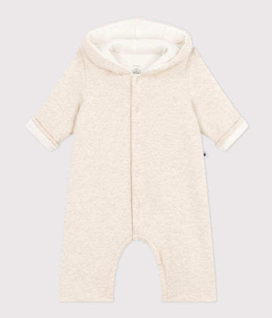 Langer wattierter Baby-Overall aus Baumwolle mit Kapuze beige MONTELIMAR CHINE