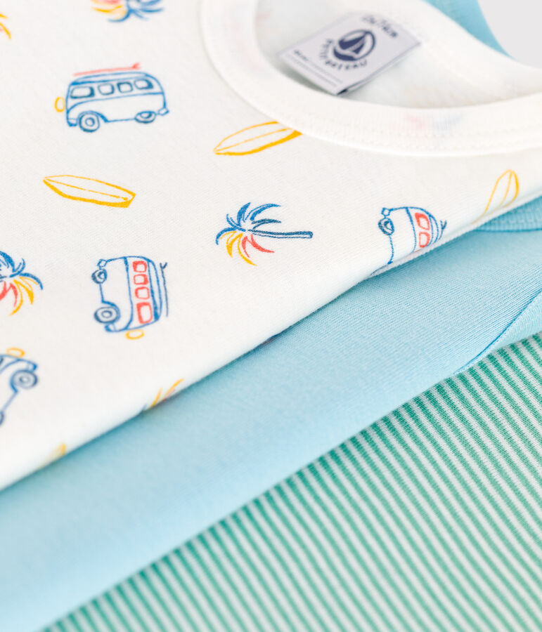 3er-Set &auml;rmellose Baby-Bodys aus bedruckter Baumwolle vielfarbig