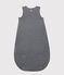 Baby-Schlafsack aus Bio-Baumwoll-Velours mit Streifenmuster blau SMOKING/weiss MARSHMALLOW