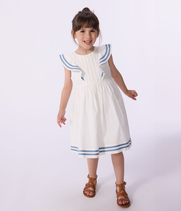 &Auml;rmelloses Kinder-Kleid aus Baumwolle weiss
