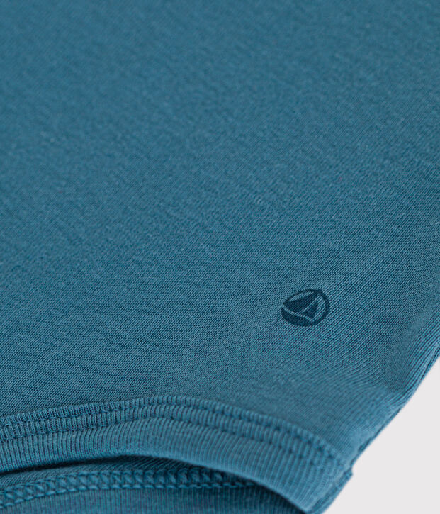 Lang&auml;rmeliger Baby-Body aus Baumwolle mit Bubikragen blau