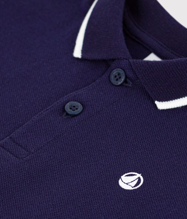 Kurz&auml;rmeliges Baby-Poloshirt aus einfarbiger Baumwolle SOIR