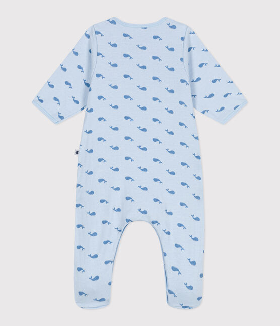 Baby-Bodyjama aus Doppeljersey mit Walen blau TOUDOU/ ALASKA