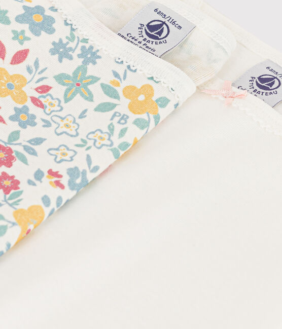 2er-Set Spaghetti-Tops aus Baumwolle mit Blumenmotiv für Mädchen variante 1