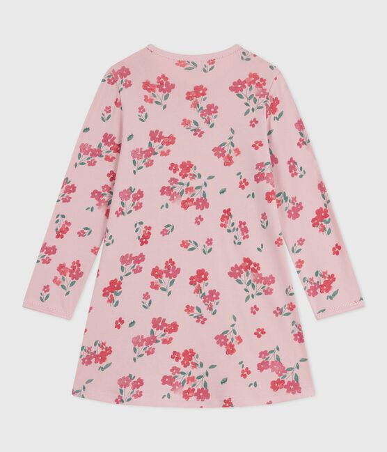 Kinder-Nachthemd aus Baumwolle mit Blumenmotiv rosa JOLI/weiss MULTICO