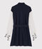 Hemdkleid für Damen Christoph Rumpf x Petit Bateau blau SMOKING/weiss MARSHMALLOW