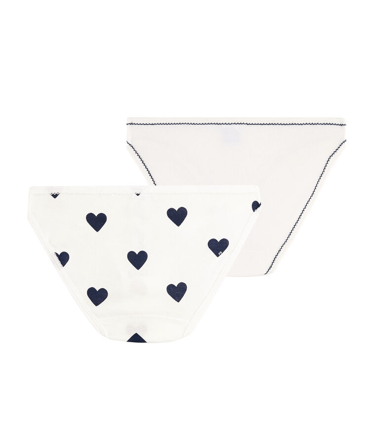 Set mit 2 Damenslips mit Herzmuster vielfarbig