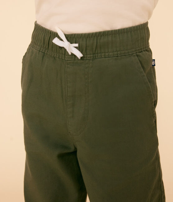 Kinderhose aus gestreiftem Baumwoll-Kattun Kinder/Jungen grün CROCO
