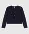 Damen-Cardigan aus dicker Baumwolle mit Druckknöpfen blau SMOKING
